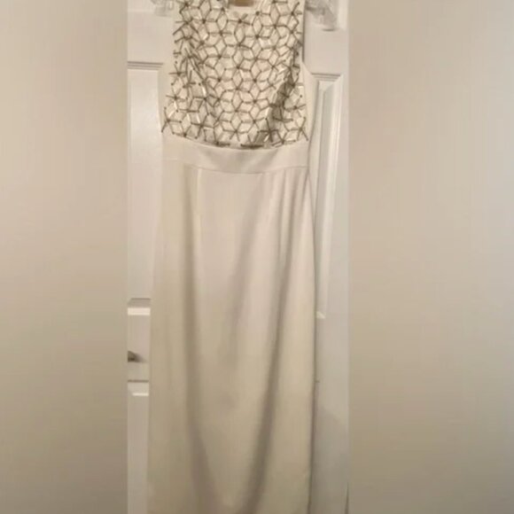 Ted Baker Aaina Embellished Maxi Dress gown white gold size 2 nwot - Picture 4 of 16
